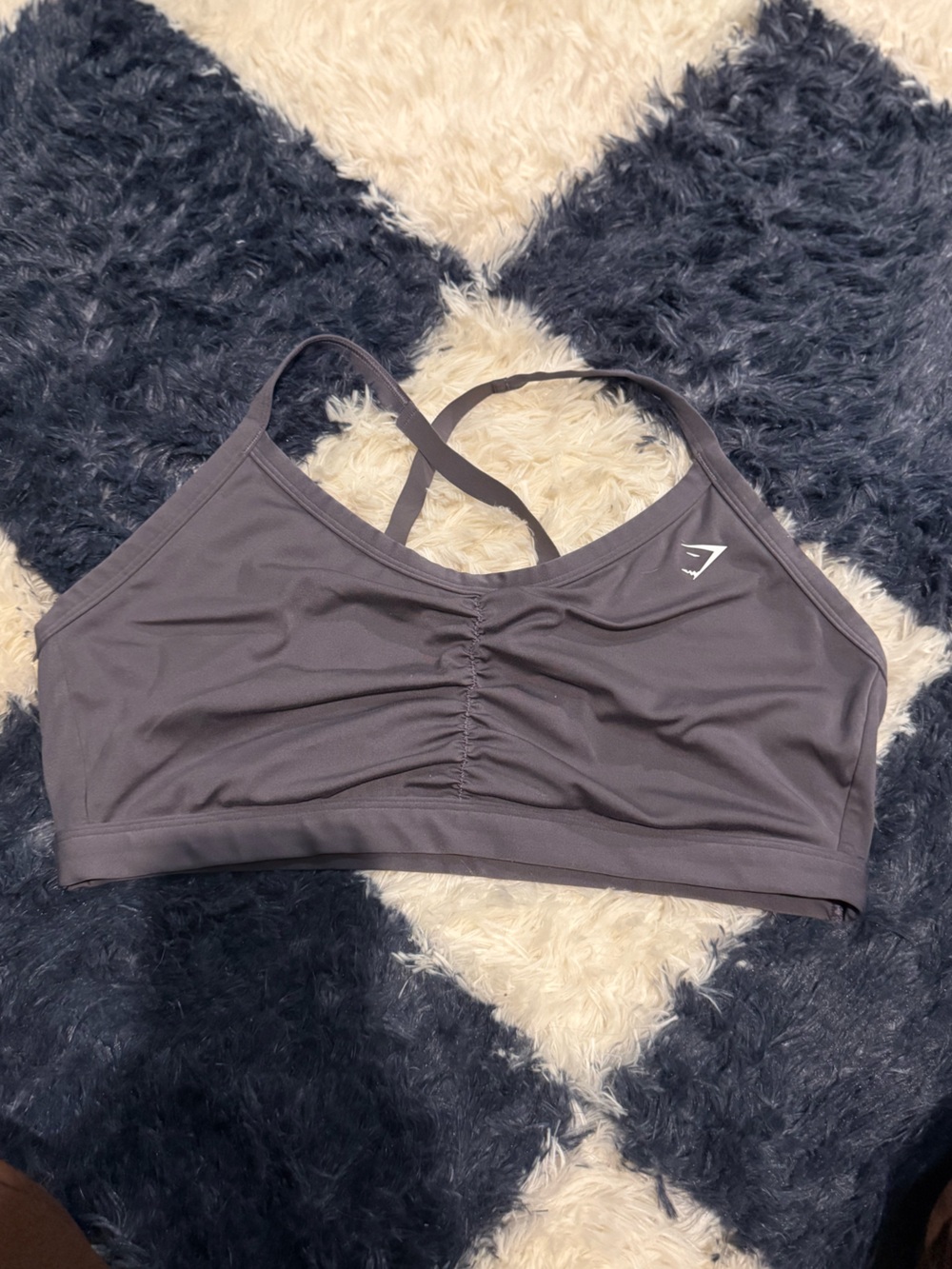 Gymshark Sports Bra XL Gray Cross Back